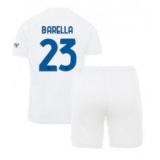 Inter Milan Nicolo Barella #23 Bortedraktsett Barn 2023-24 Kortermet (+ korte bukser)